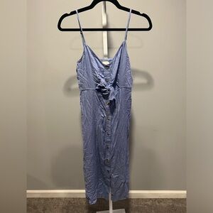 NWT Mimi Chica Indigo Periwinkle Cutout Tie Front Button Down Dress Large
